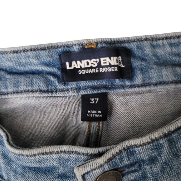 Lands End Mens Square Rigger Straight Leg Denim Jeans Size 37x29 Traditional Fit - Picture 2 of 12